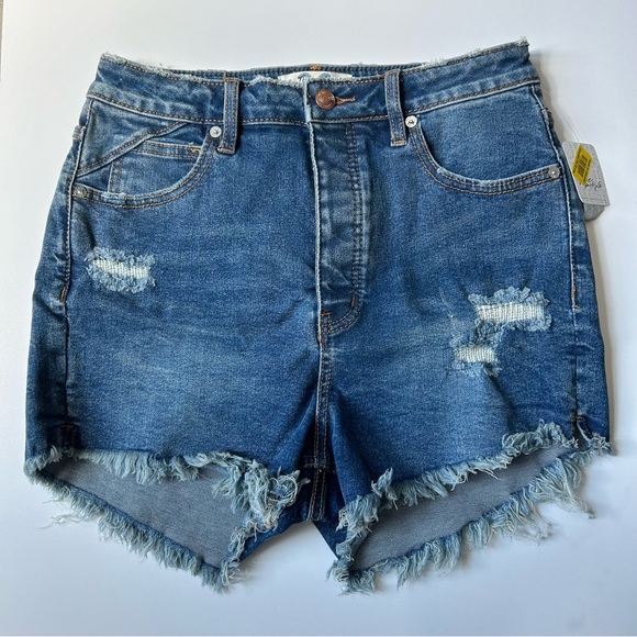 Free People Pants - NWT Free People CRVY High Rise Button Fly Denim Shorts, Size 28.